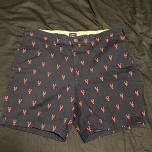Jcrew 7” Reade Flex Khaki Lobster Print Shorts
